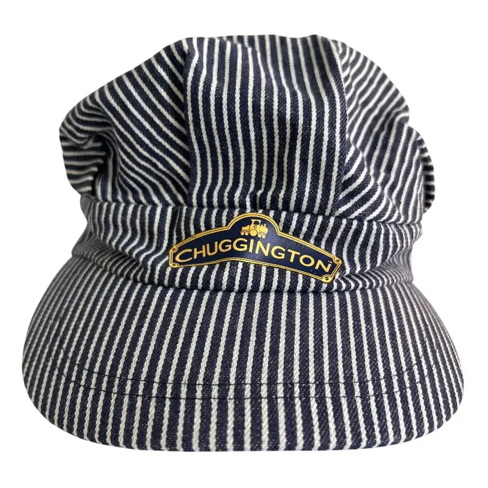 Chuggington Railroad Hat Cap Blue White Stripe Youth Size